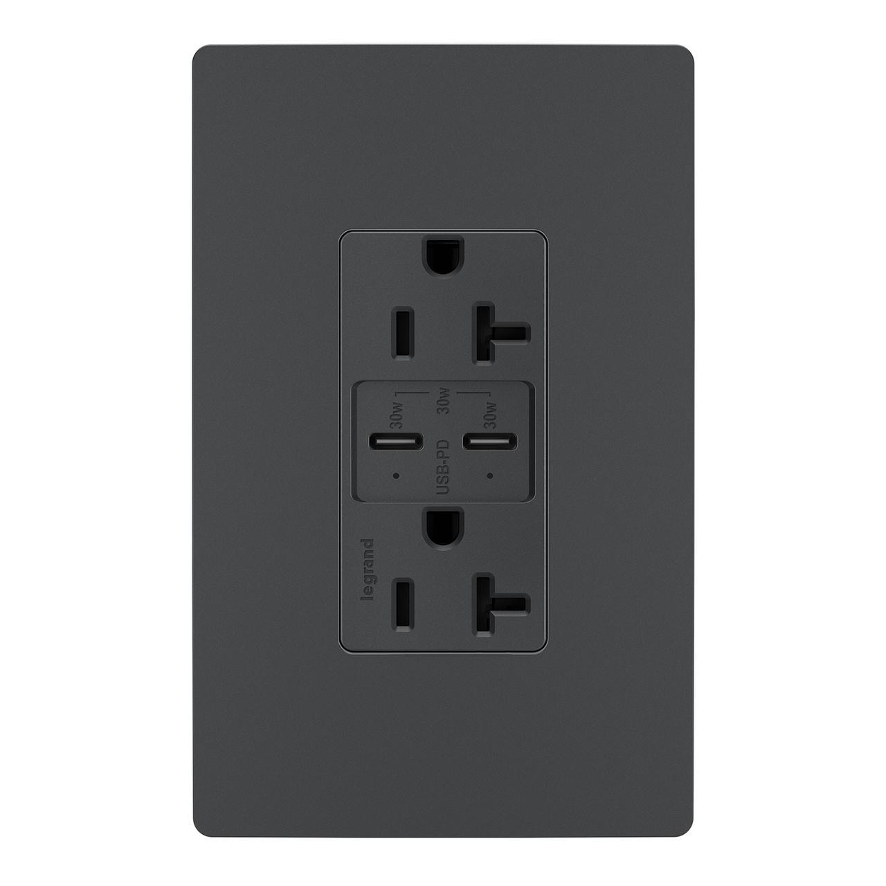 Pass & Seymour® TR20USBPDG Receptacles & USB Ports