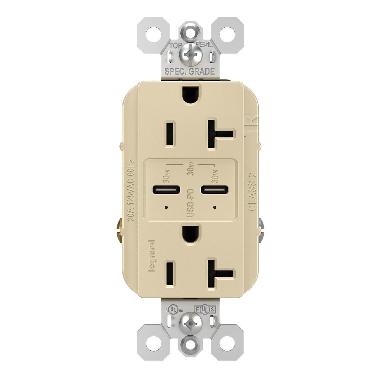 Pass & Seymour® TR20USBPDI Receptacles & USB Ports