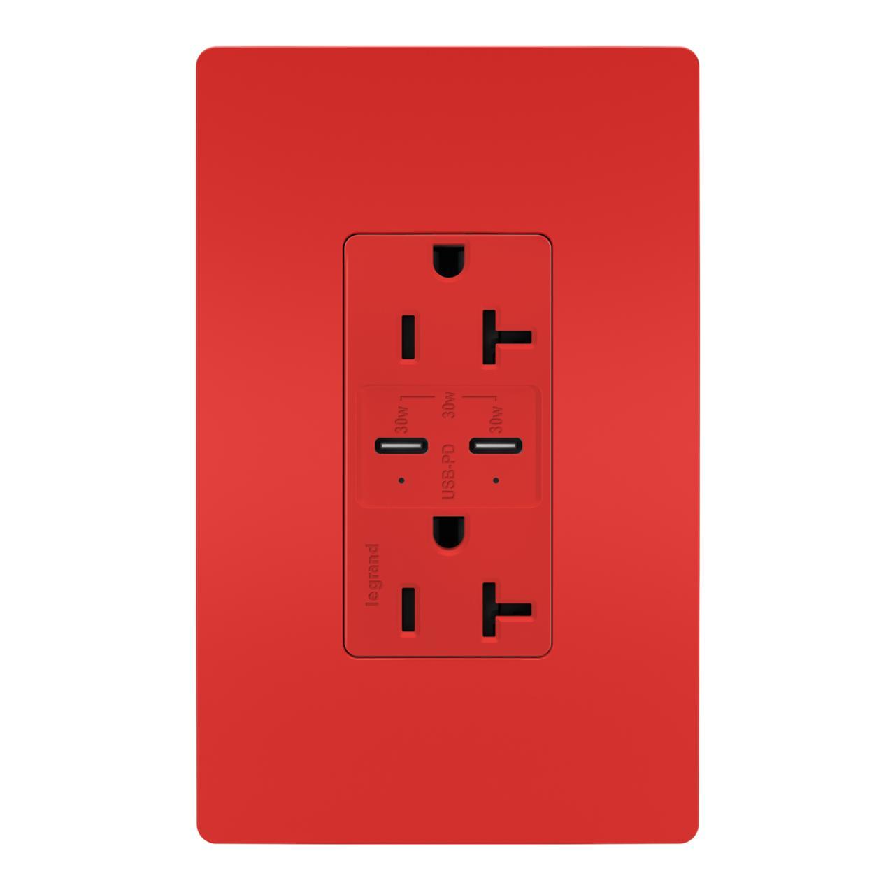 Pass & Seymour® TR20USBPDRED Receptacles & USB Ports