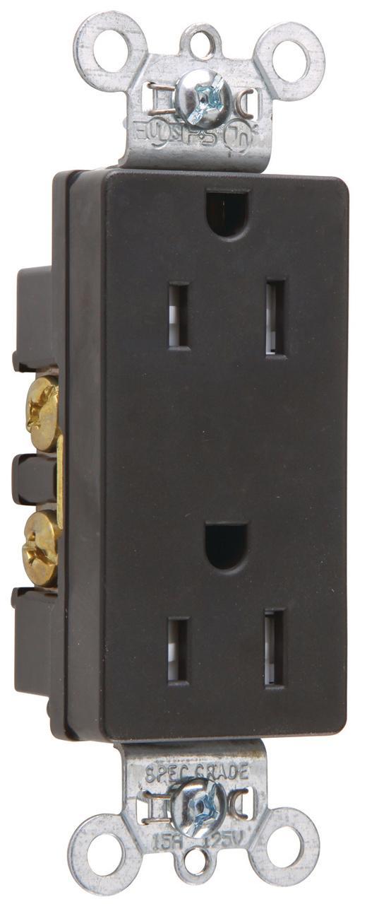 Pass & Seymour® TR26252BK Straight Blade Receptacles