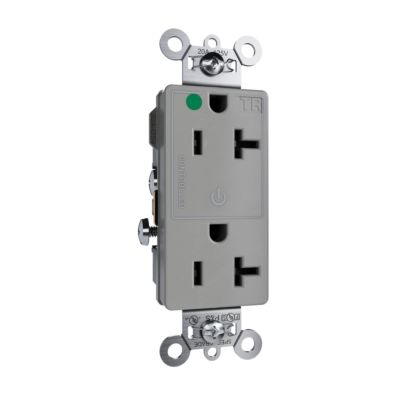Pass & Seymour® TR26362HGCHGRY Straight Blade Receptacles