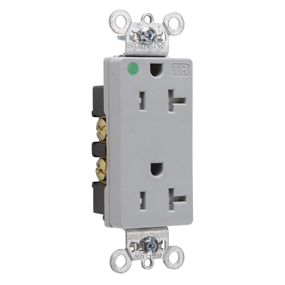 Pass & Seymour® TR26362HGGRY Straight Blade Receptacles