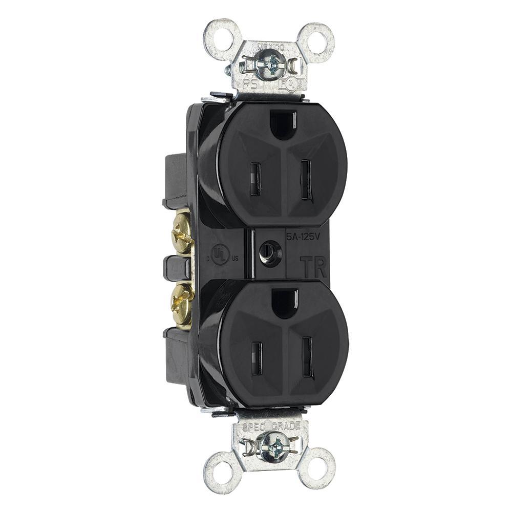 Pass & Seymour® TR5262BK Straight Blade Receptacles