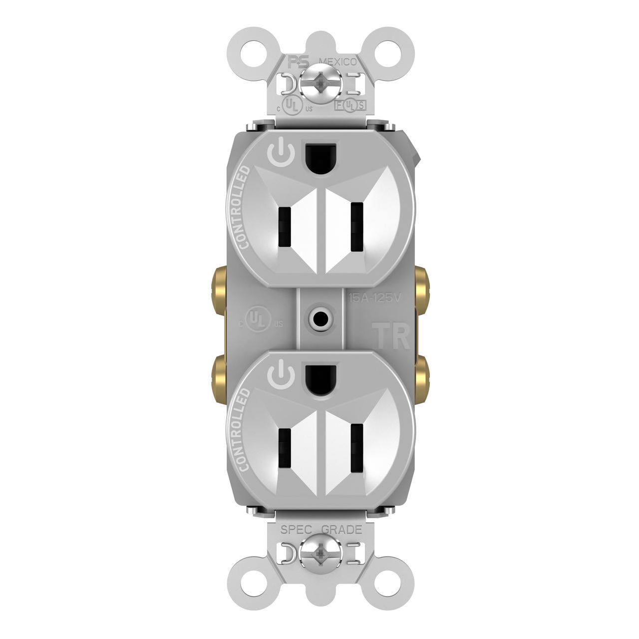 Pass & Seymour® TR5262CDGRY Straight Blade Receptacles