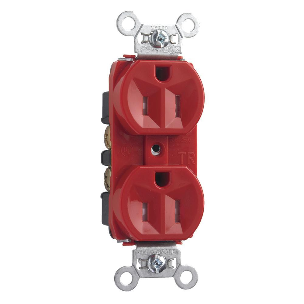 Pass & Seymour® TR5262RED Straight Blade Receptacles