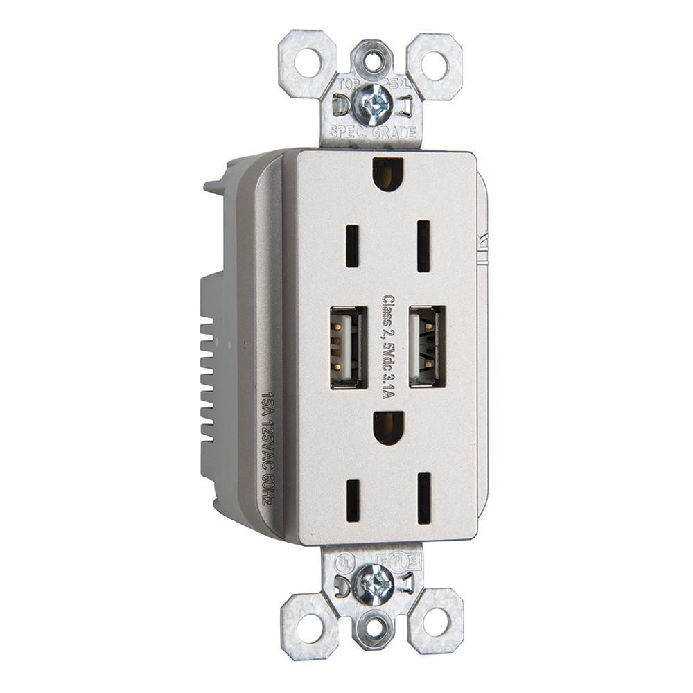 Pass & Seymour® TR5262USBNI Receptacles & USB Ports