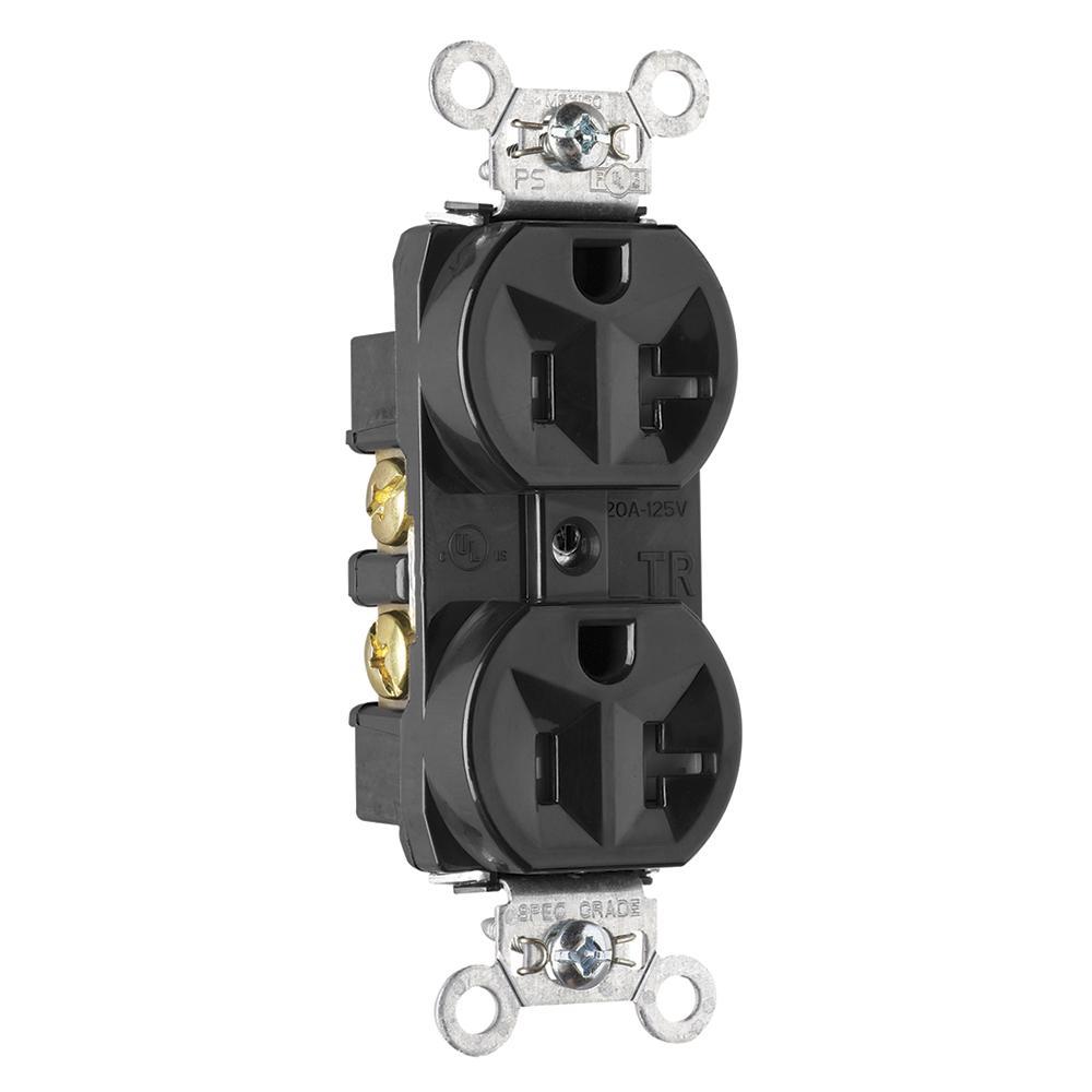 Pass & Seymour® TR5362BK Straight Blade Receptacles