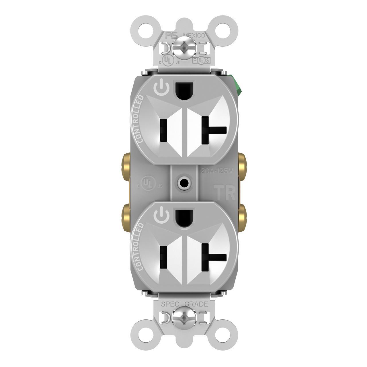 Pass & Seymour® TR5362CDGRY Straight Blade Receptacles