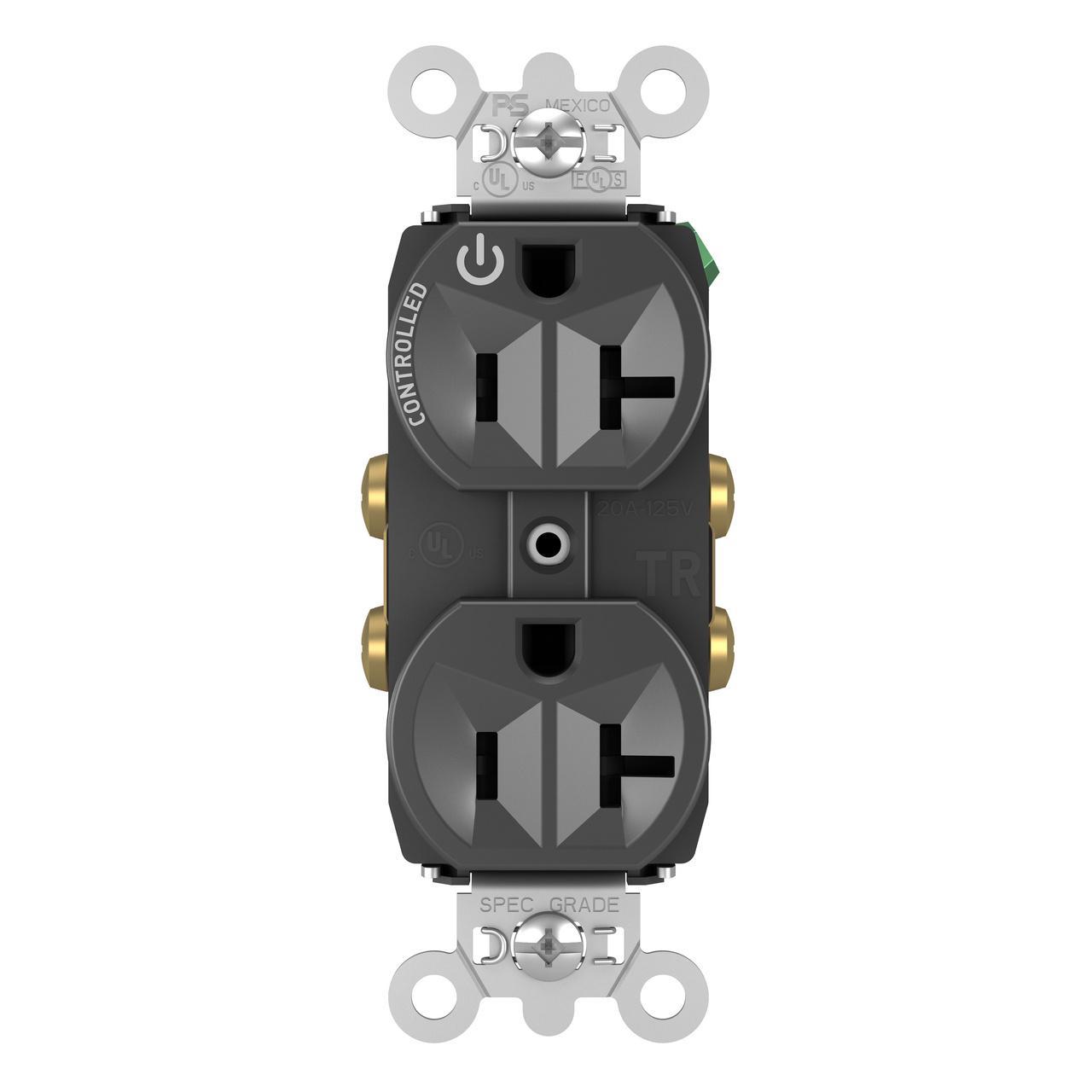 Pass & Seymour® TR5362CHBK Straight Blade Receptacles