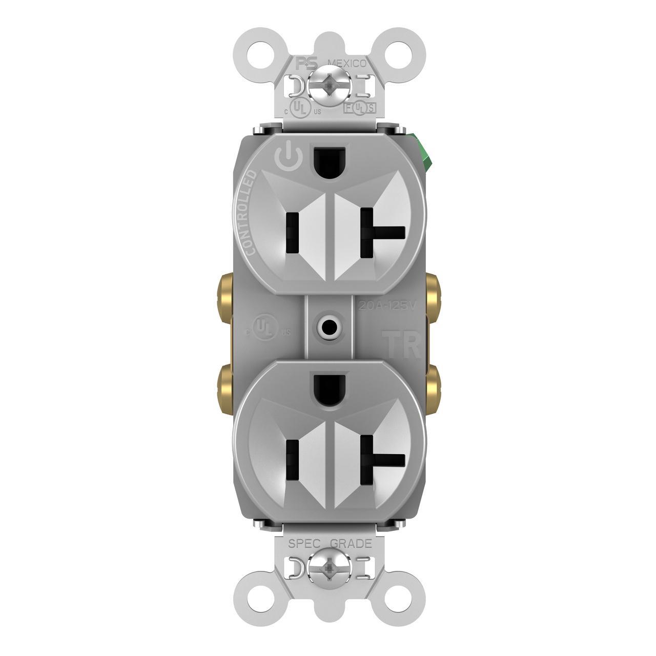 Pass & Seymour® TR5362CHGRY Straight Blade Receptacles