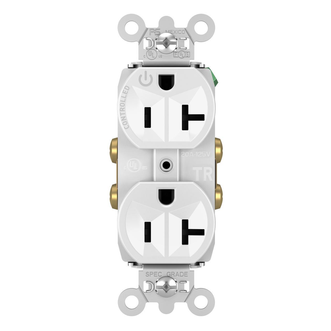 Pass & Seymour® TR5362CHW Straight Blade Receptacles