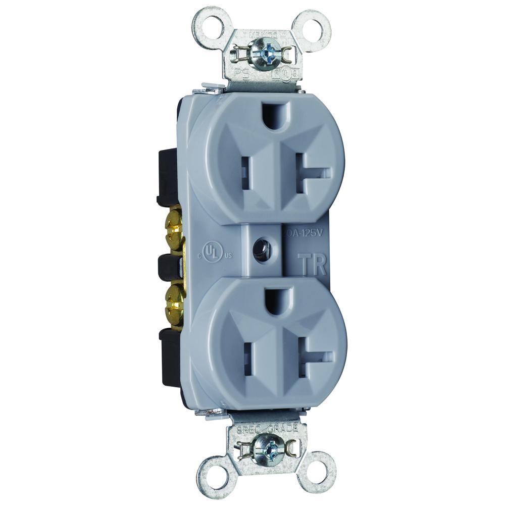 Pass & Seymour® TR5362GRY Straight Blade Receptacles