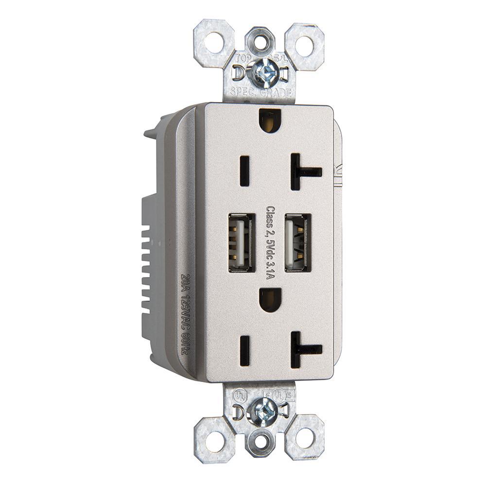 Pass & Seymour® TR5362USBNI Receptacles & USB Ports