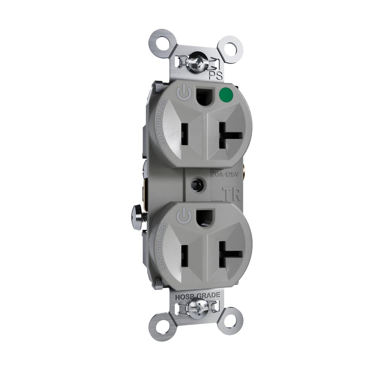 Pass & Seymour® TR8300HCDGRY Straight Blade Receptacles