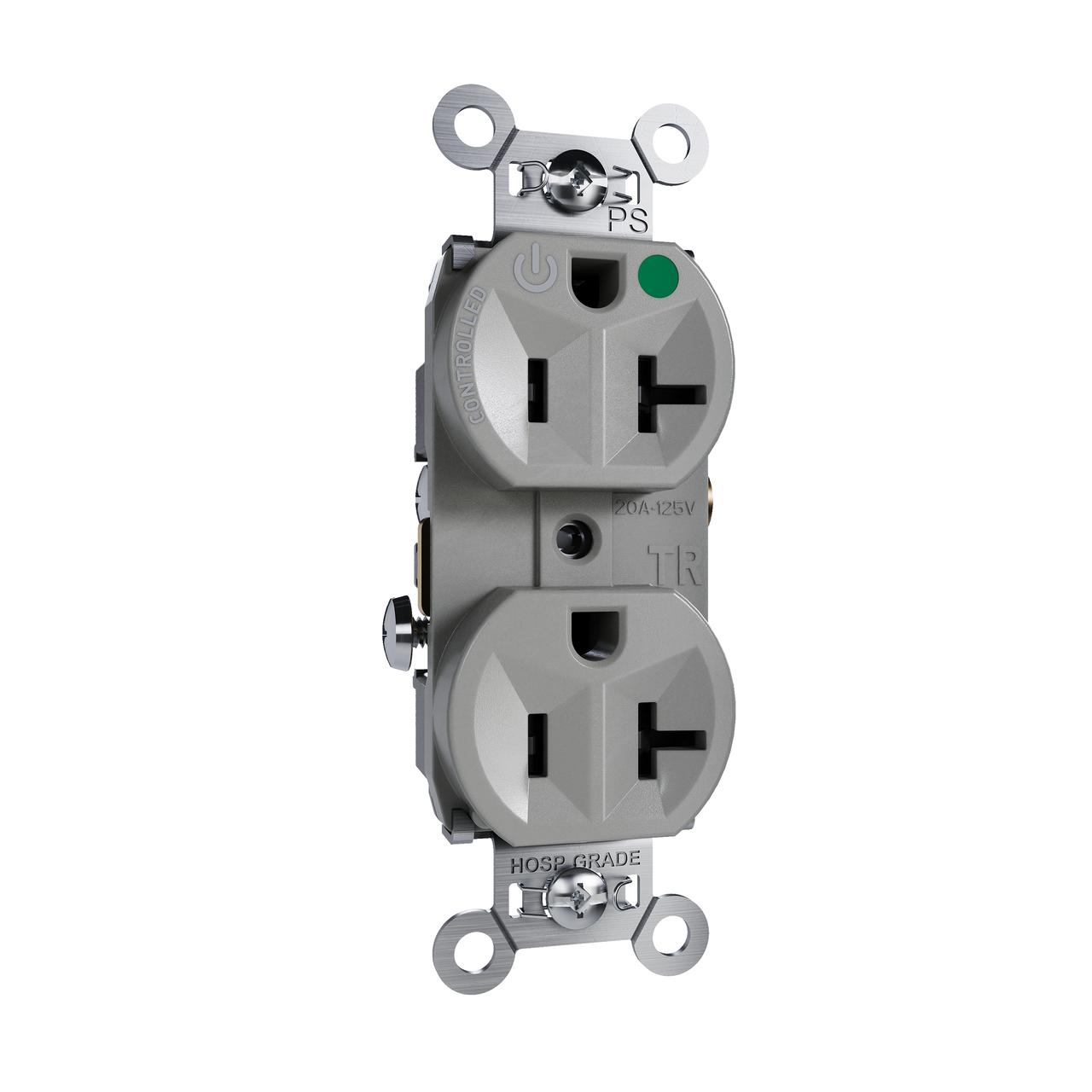Pass & Seymour® TR8300HCHGRY Straight Blade Receptacles