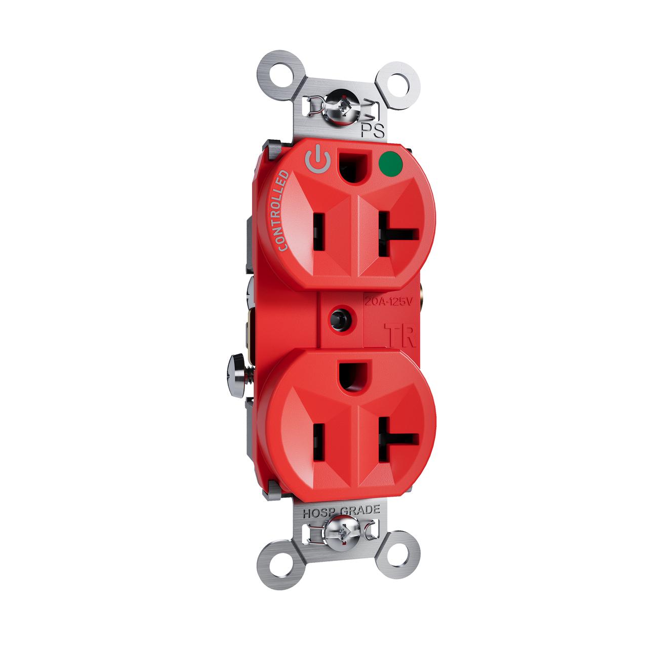 Pass & Seymour® TR8300HCHRED Straight Blade Receptacles