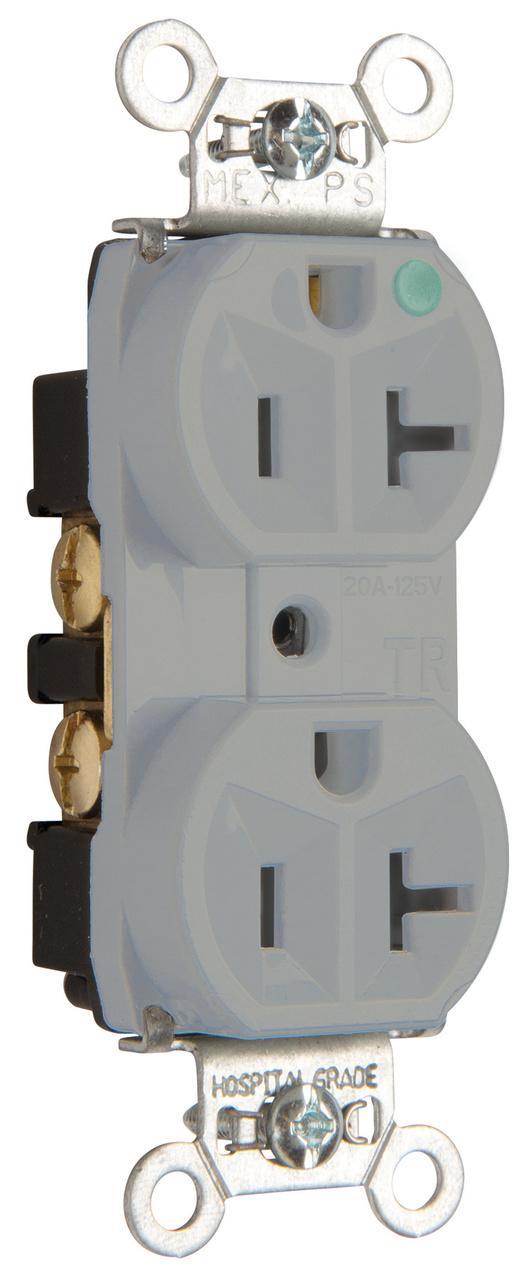 Pass & Seymour® TR8300HGRY Straight Blade Receptacles
