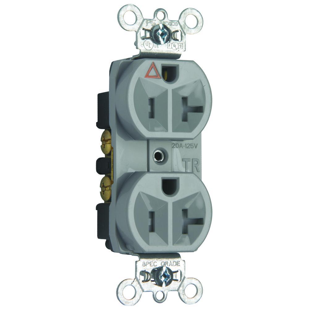 Pass & Seymour® TRIG5362GRY Straight Blade Receptacles