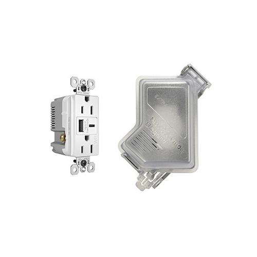 Pass & Seymour® WRTR15USBAC6 Receptacles & USB Ports