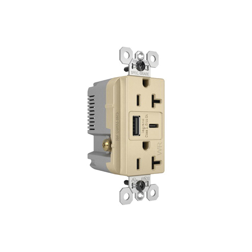 Pass & Seymour® WRTR20USBAC6I Receptacles & USB Ports