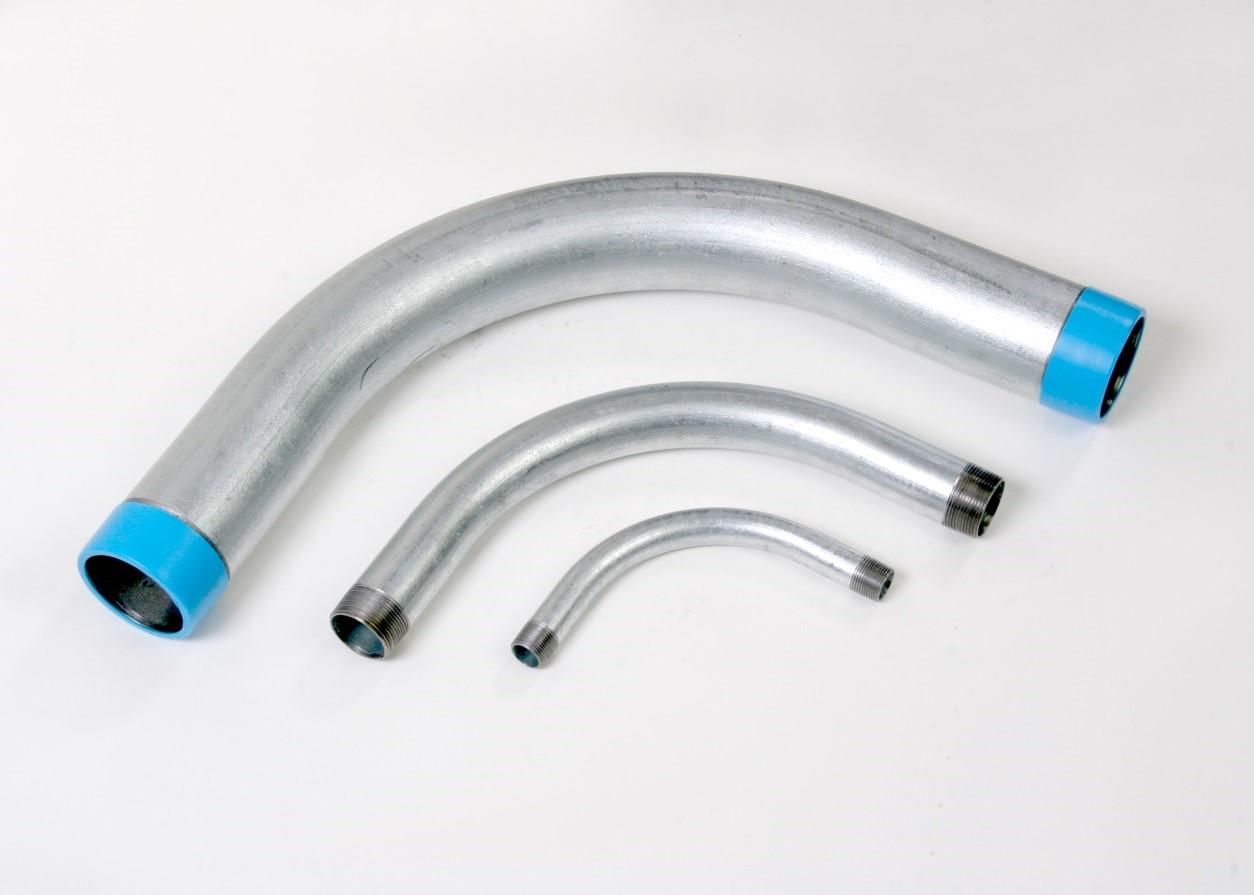 Wheatland 7126 Special Radius Threaded Conduit Elbow, 3 in Trade, 90 deg, Steel, Hot Dipped Galvanized