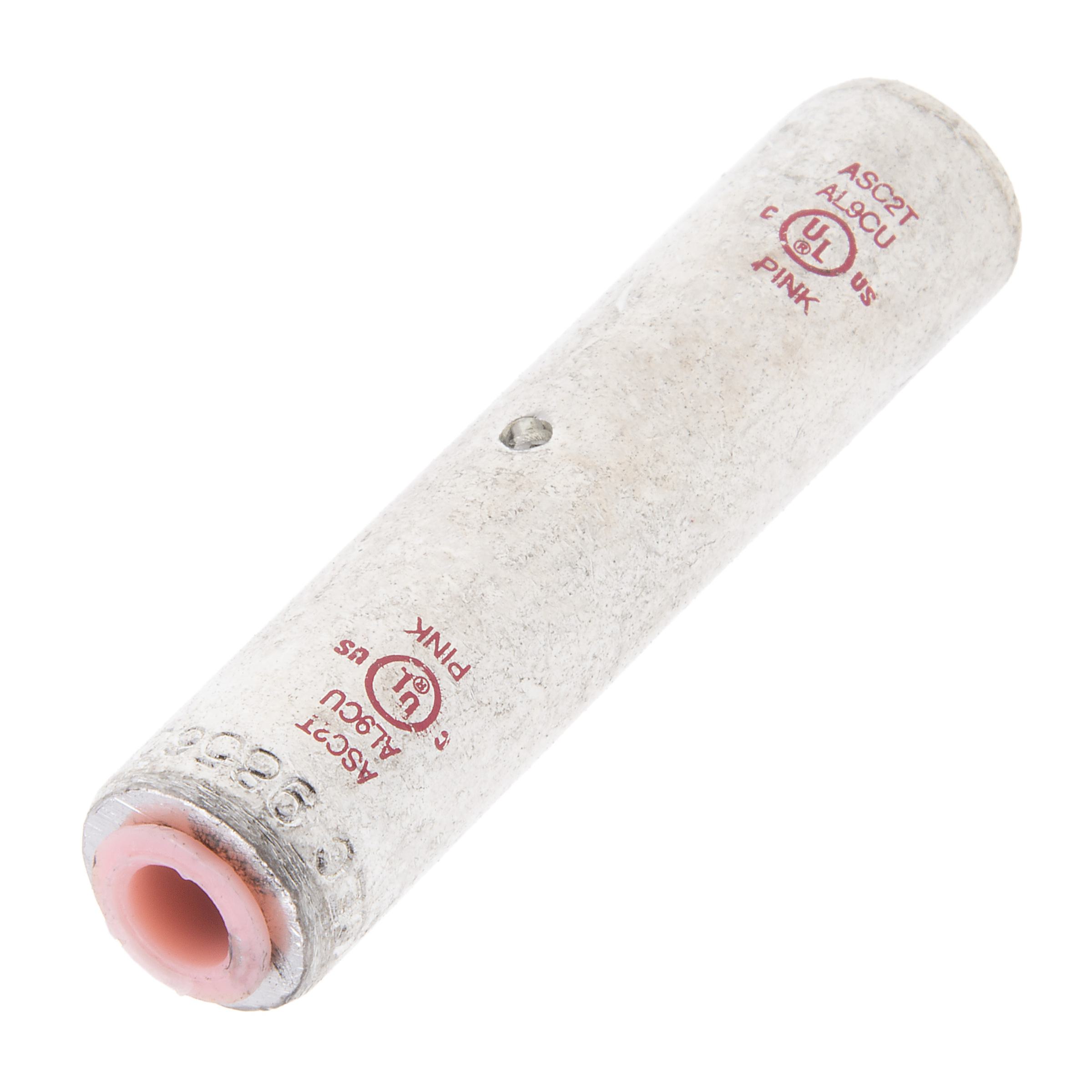 Polaris® ASC2T ASC-T Standard Barrel Dual Rated Splice Connector, 2 AWG Stranded Conductor, 2.37 in L, Aluminum