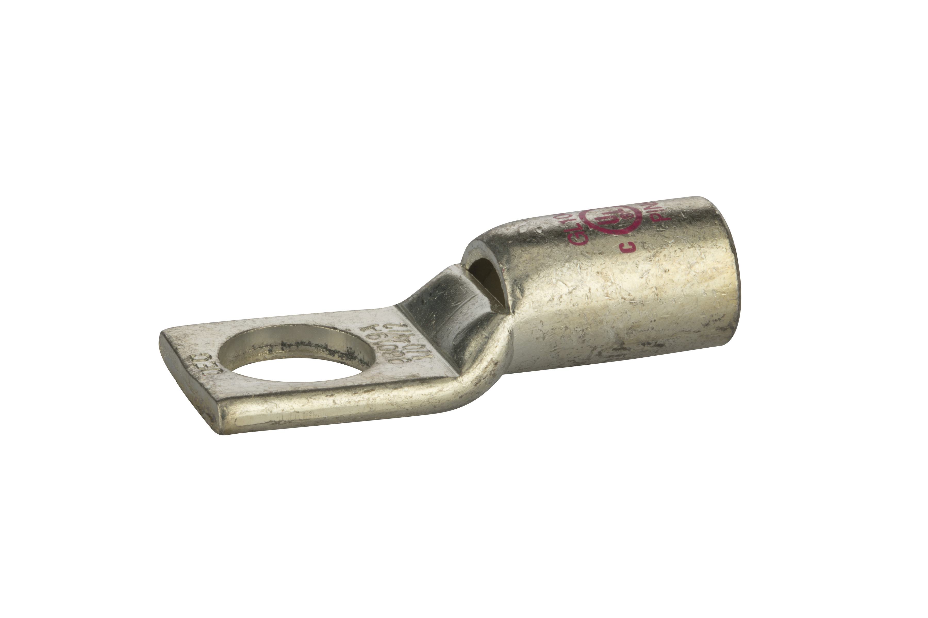 Polaris® GL1048 GL Series 1-Hole Compression Lug With Peep Hole, 1/0 AWG Stranded Conductor, 1/2 in Stud, Copper