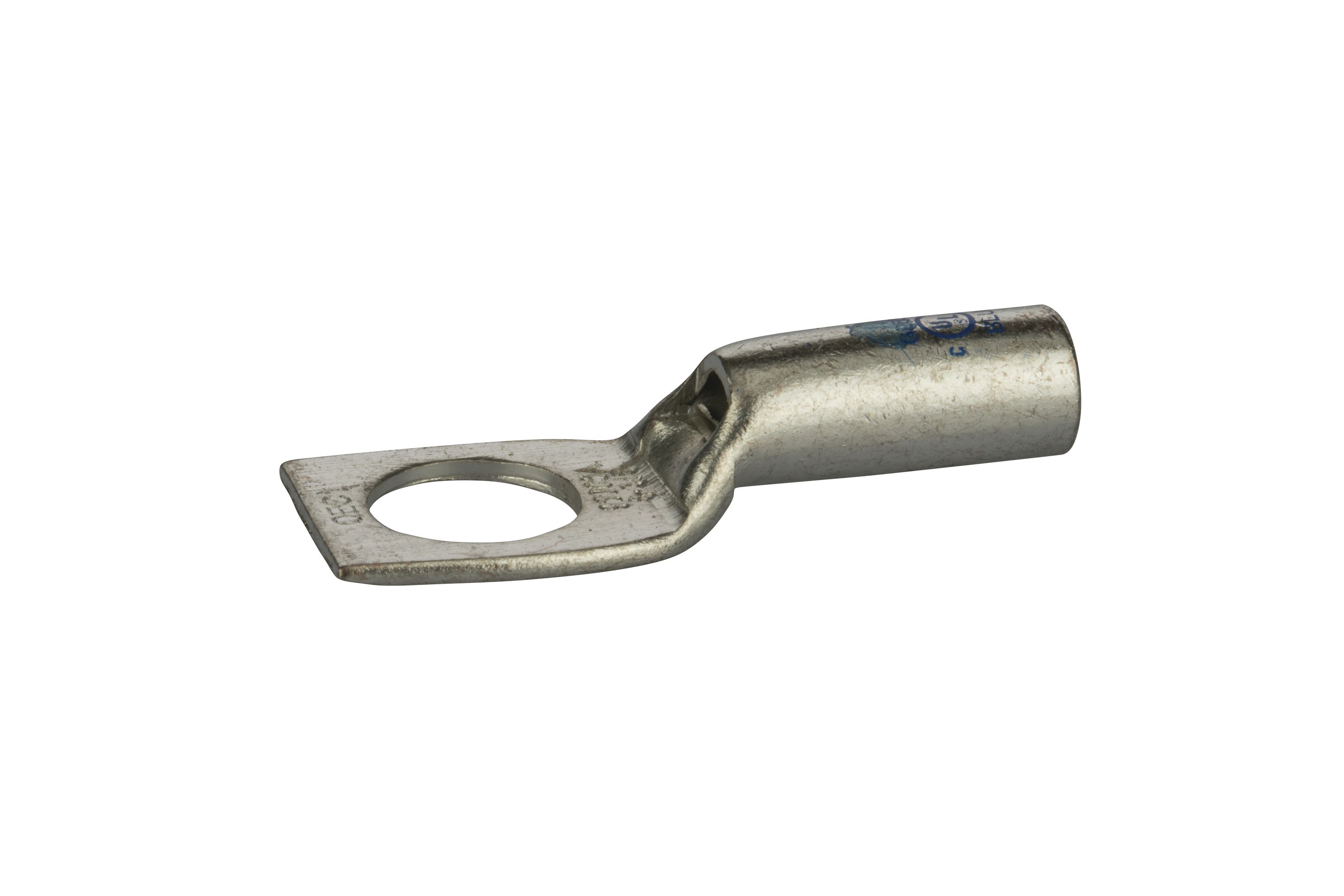 Polaris® GL638 GL Series 1-Hole Compression Lug With Peep Hole, 6 AWG Stranded Conductor, 3/8 in Stud, Tin Plated Copper