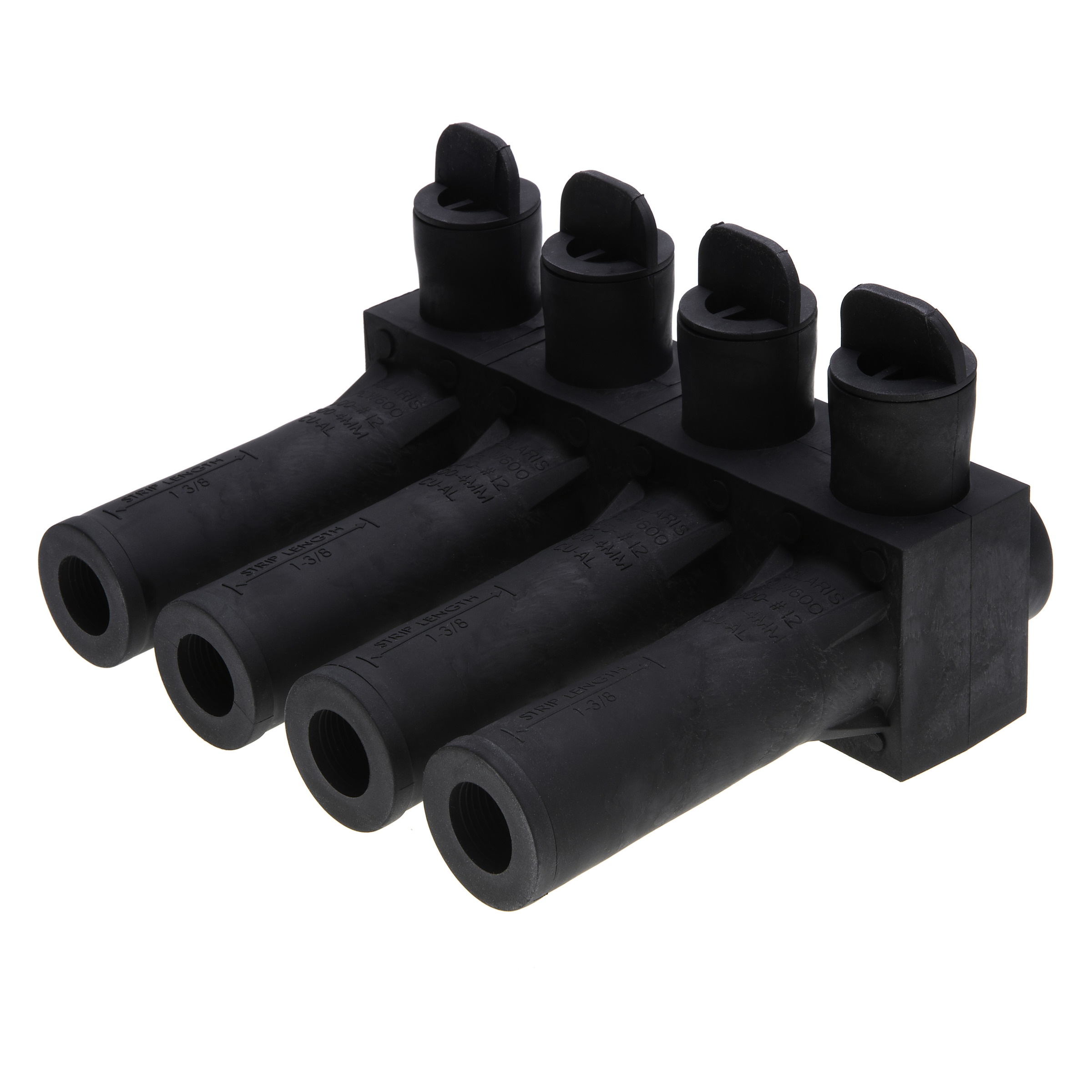 Polaris® ISPB600-4 ISPB Series Dual Rated Submersible Pedestal Connector, 6 AWG to 600 kcmil Aluminum/Copper Conductor, EPDM Rubber