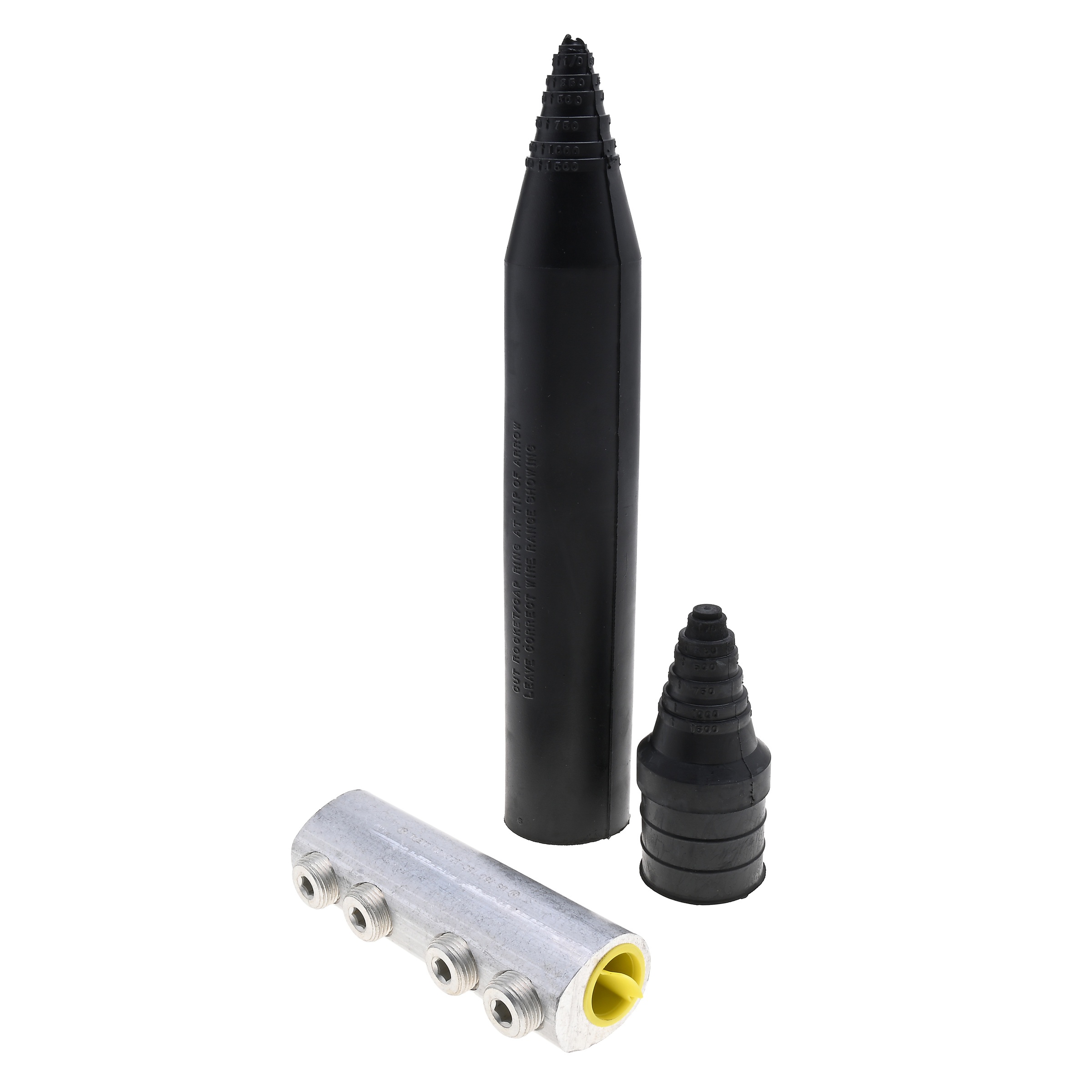 Polaris® RSK-750 RSK Direct Burial Dual Rated Splice Kit, For Use With (2) 250 to 750 kcmil Copper and Aluminum Cable, Black