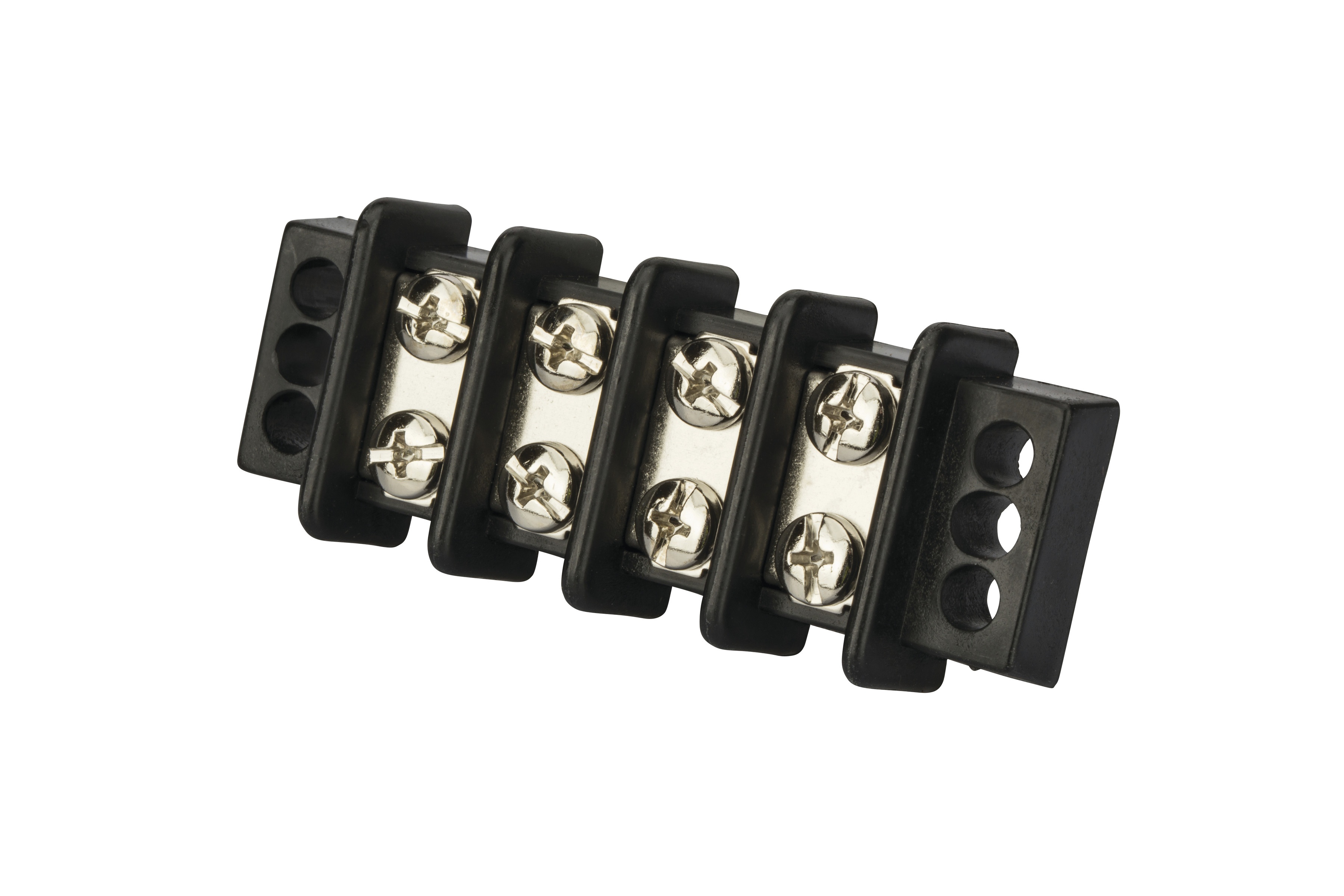 Polaris® TB3096-4 TB Series Double Row Terminal Block, 600 V AC, 30 A, 22 to 14 AWG Wire, Black