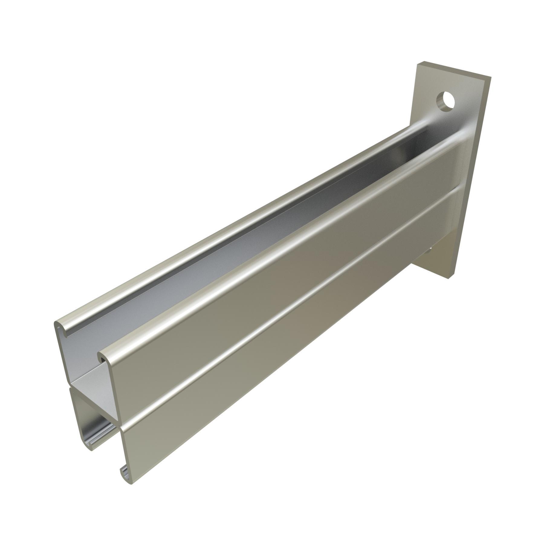 Power-Strut® PS-809-30-EG PS 809 Double Channel Bracket, 2 Holes, 30 in L x 2 in W x 1/4 in THK, Steel