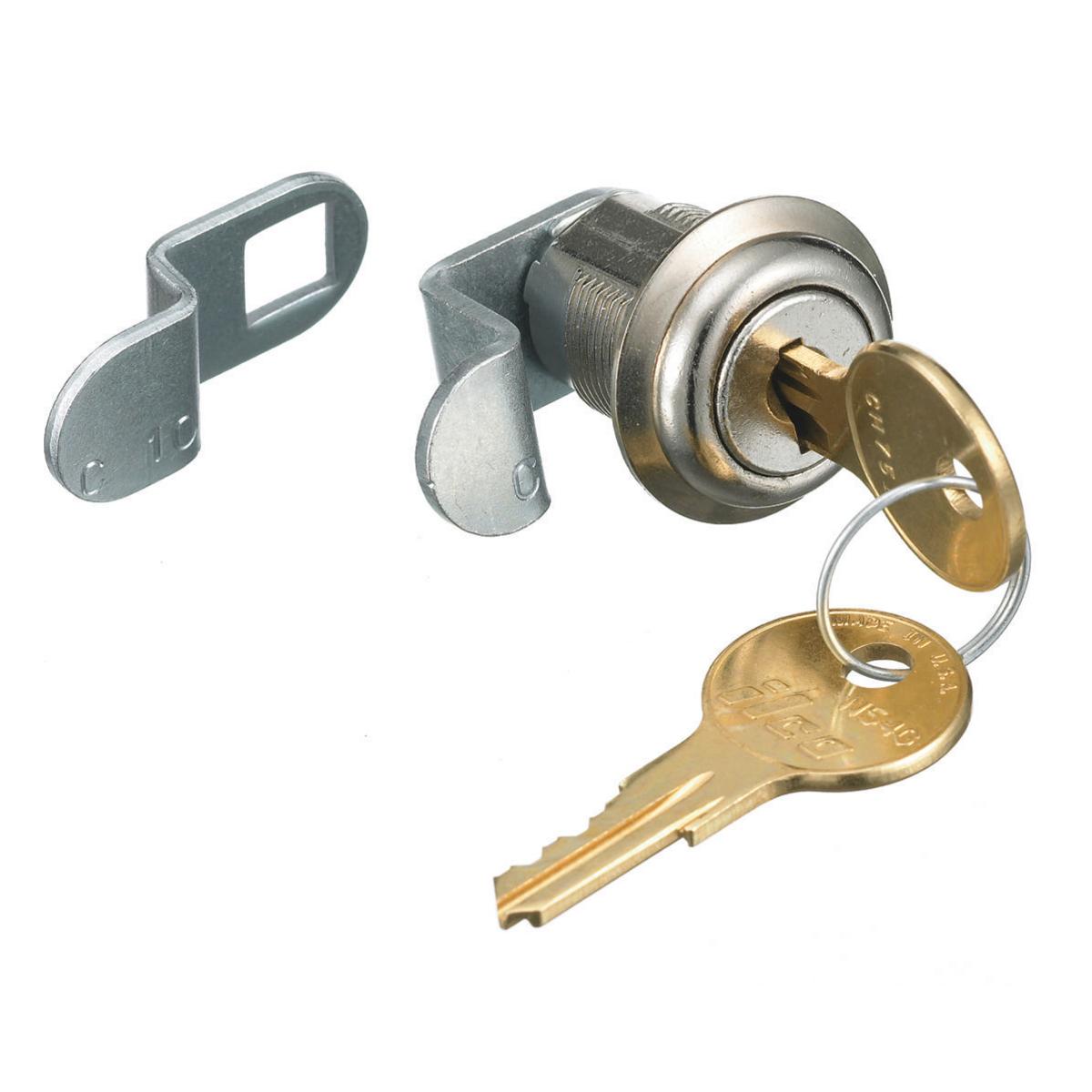 PREMISE WIRING OptiChannel™ FLOCK1 Enclosure Lock Kit, 6.8 in H x 6 in W x 1 in D, For Use With OPTICHANNEL™ FTU/FCW Single Door Wall Mount Cabinets, Cold Rolled Steel, Polished Chrome