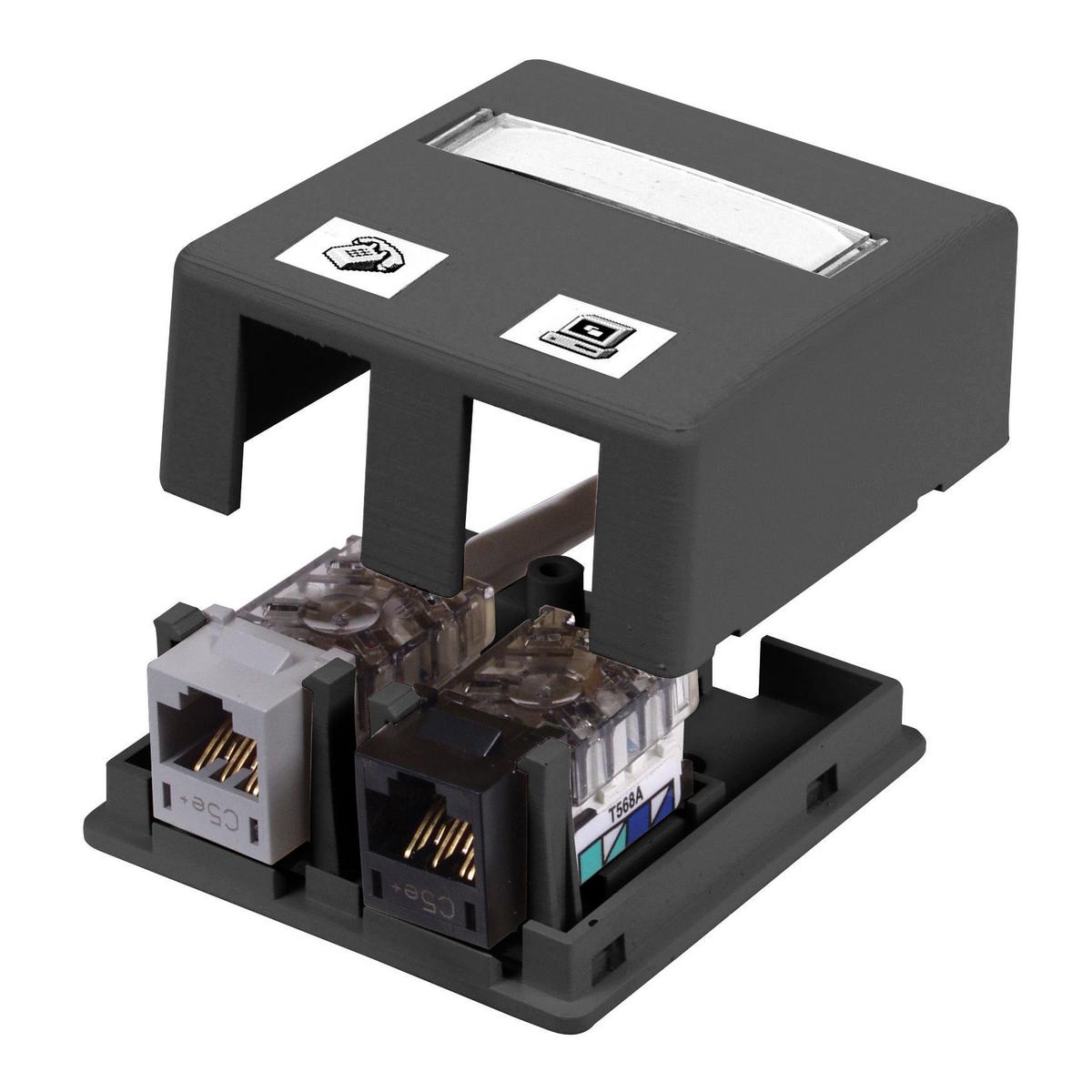 PREMISE WIRING HSB2BK Surface Outlet Box