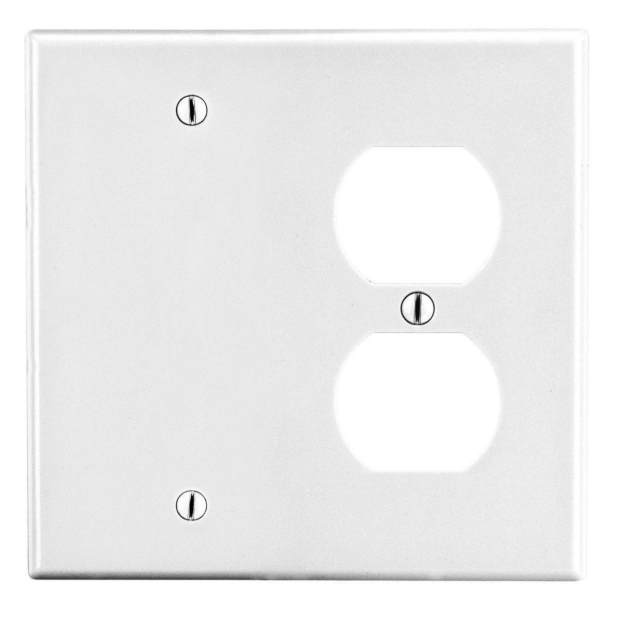 Hubbell Wiring Device-Kellems P138W Non-Metallic Standard Wall Plate, 2 Gangs, 4.69 in W x 4.63 in H, Polycarbonate Thermoplastic, White