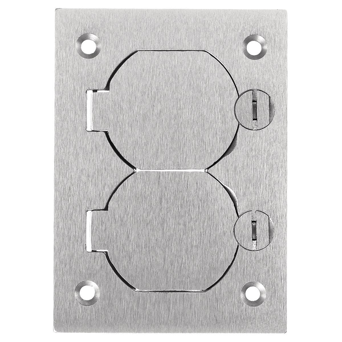 Hubbell Wiring Device-Kellems SA3825 Standard Floor Box Cover, 2.993 in L x 4.15 in W x 0.14 in D, Duplex Cover, Aluminum