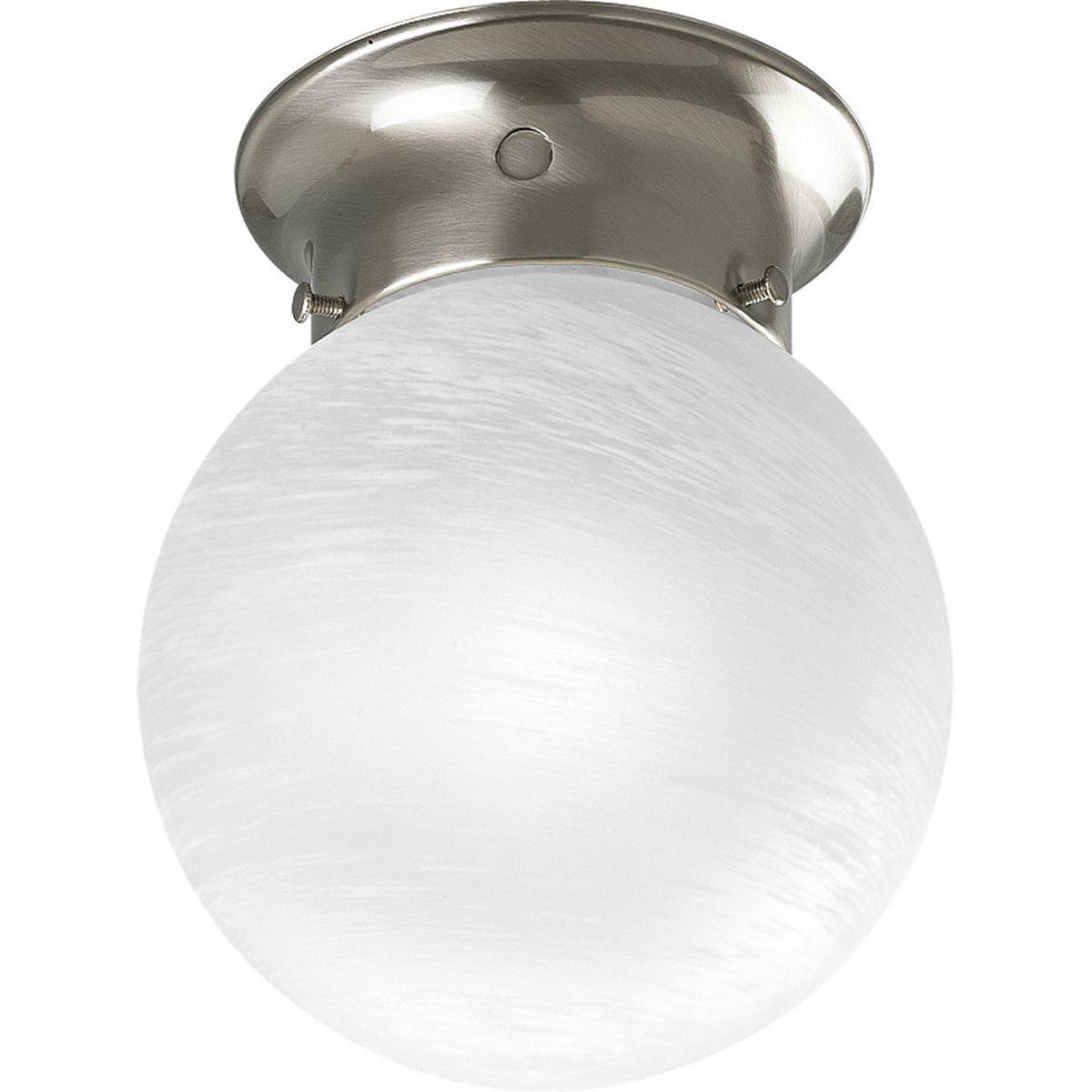 Progress Lighting® P3689-09 Close-to-Ceiling Fixture, (2) A19 Lamp, 120 V AC, Brushed Nickel Plated Housing