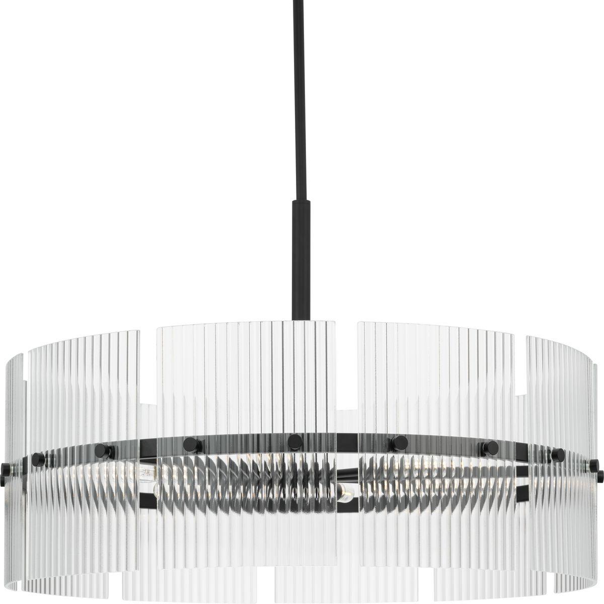 Progress Lighting® P400389-31M Seville Chandelier, (6) Lamps Lamp, 120 V, Matte Black Housing