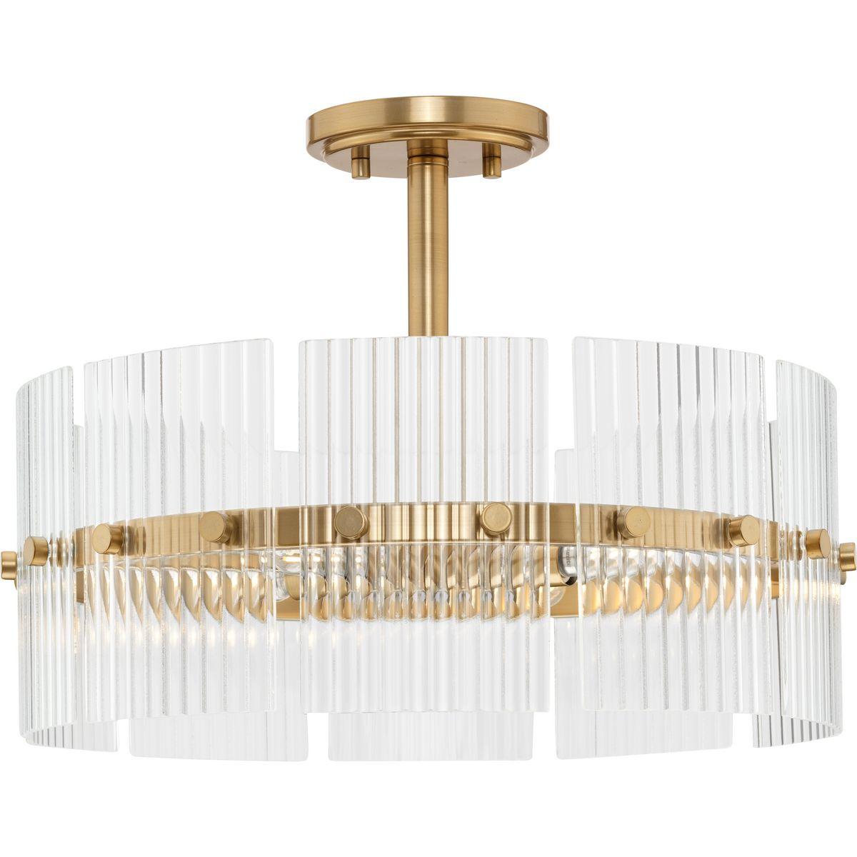 Progress Lighting® P500456-205 Seville Light Fixture, (4) Lamps B10 Lamp, 120 V, Soft Gold Housing