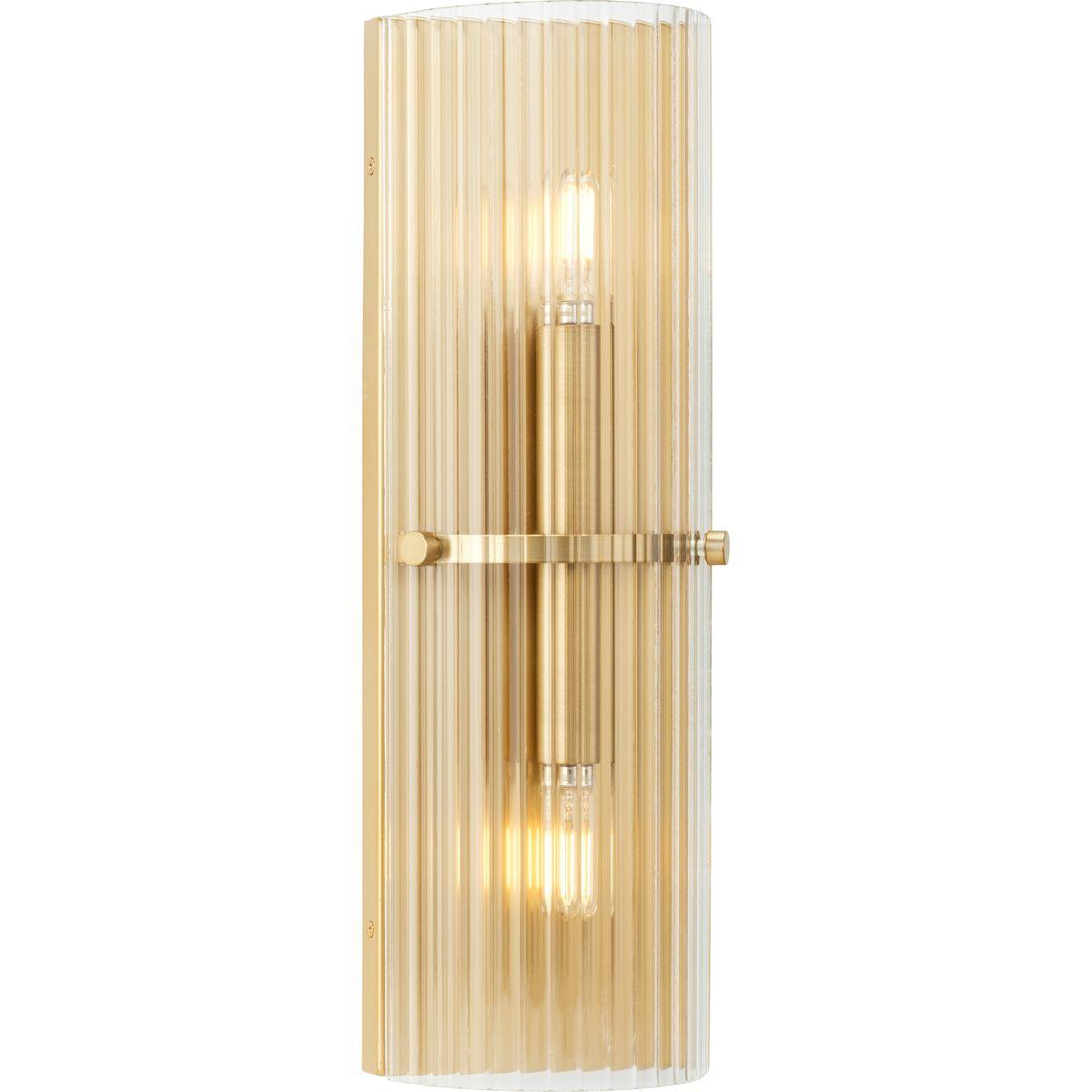 Progress Lighting® P710136-205 Wall Sconce, (2) Lamps B10 Lamp, 120 V, Soft Gold Housing