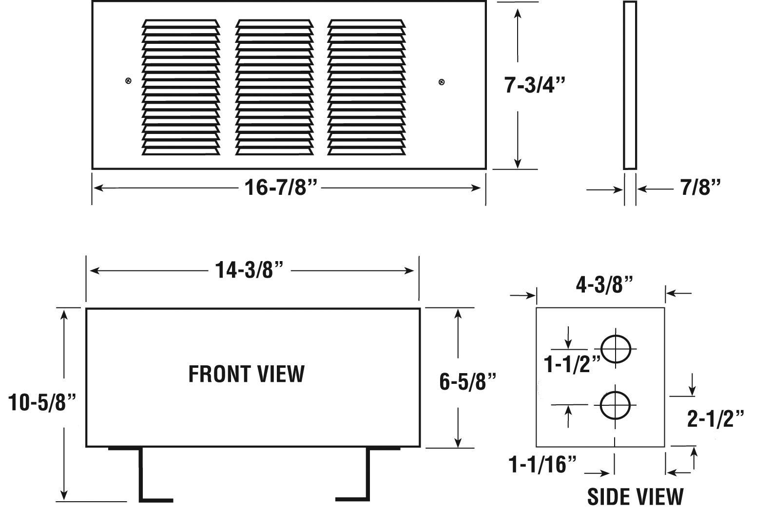 QMARK® Berko® GFR2004T2F 1-Phase Fan Forced Wall Heater With Built-In 2-Pole Thermostat, 6138 Btu/hr, 240 V, 500/1000/1500/2000 W