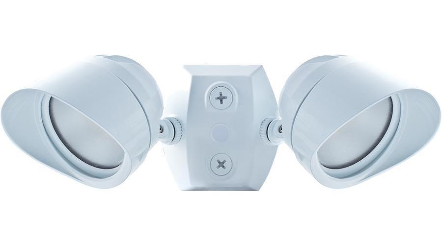 RAB Lighting BULLET2X12W Bullet Floodlight Fixture With CU4, Hood, (2) LED Lamp, 26 W Fixture, 120/277 V AC, White Housing