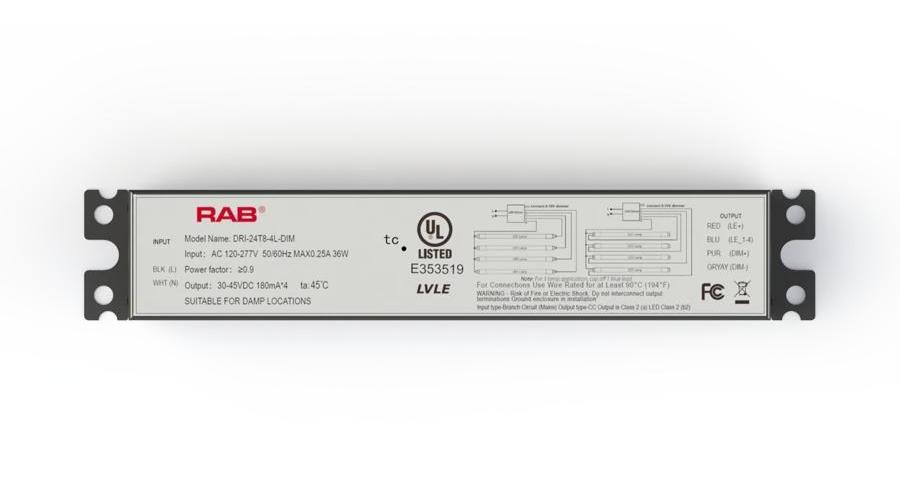 RAB Lighting DRI-36/48T8-4L-DIM LED Drivers