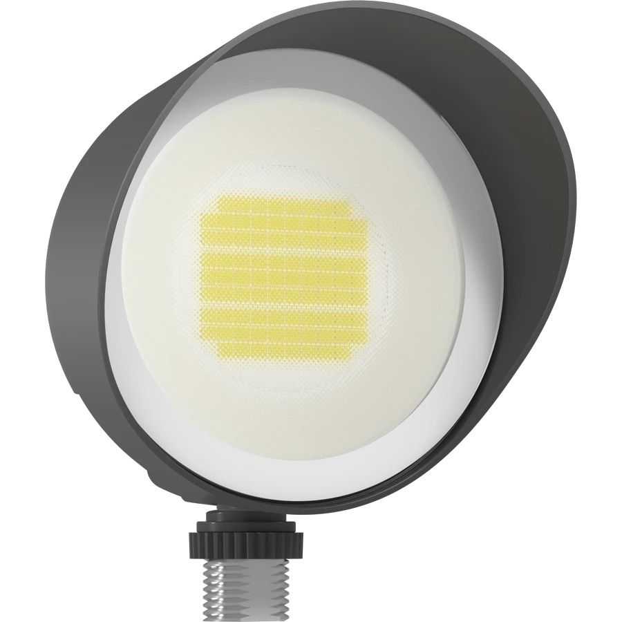RAB Lighting BULLET12A Bullet Floodlight Fixture With Hood, Lens, (1) LED Lamp, 13 W Fixture, 120/277 V AC, Bronze Housing