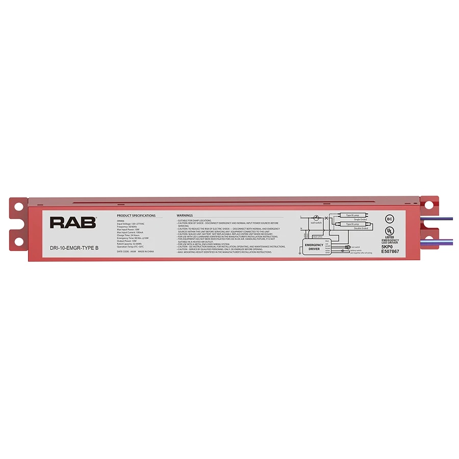 RAB Lighting DRI-10-EMGR-TYPE-B LED Drivers