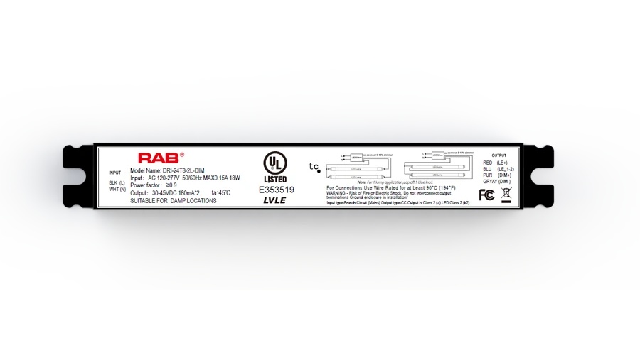 RAB Lighting DRI-24T8-2L-DIM LED Drivers