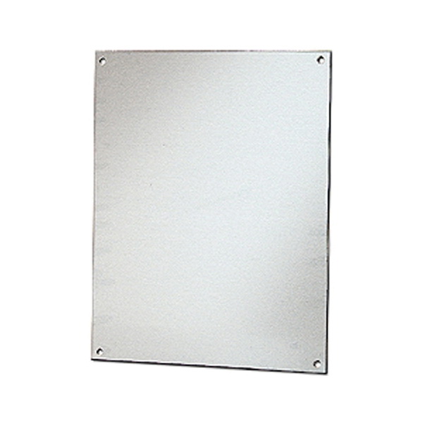 Robroy BP3020AL 4-Hole Flat Enclosure Back Panel, 17 in W x 27 in H, Aluminum, Metallic