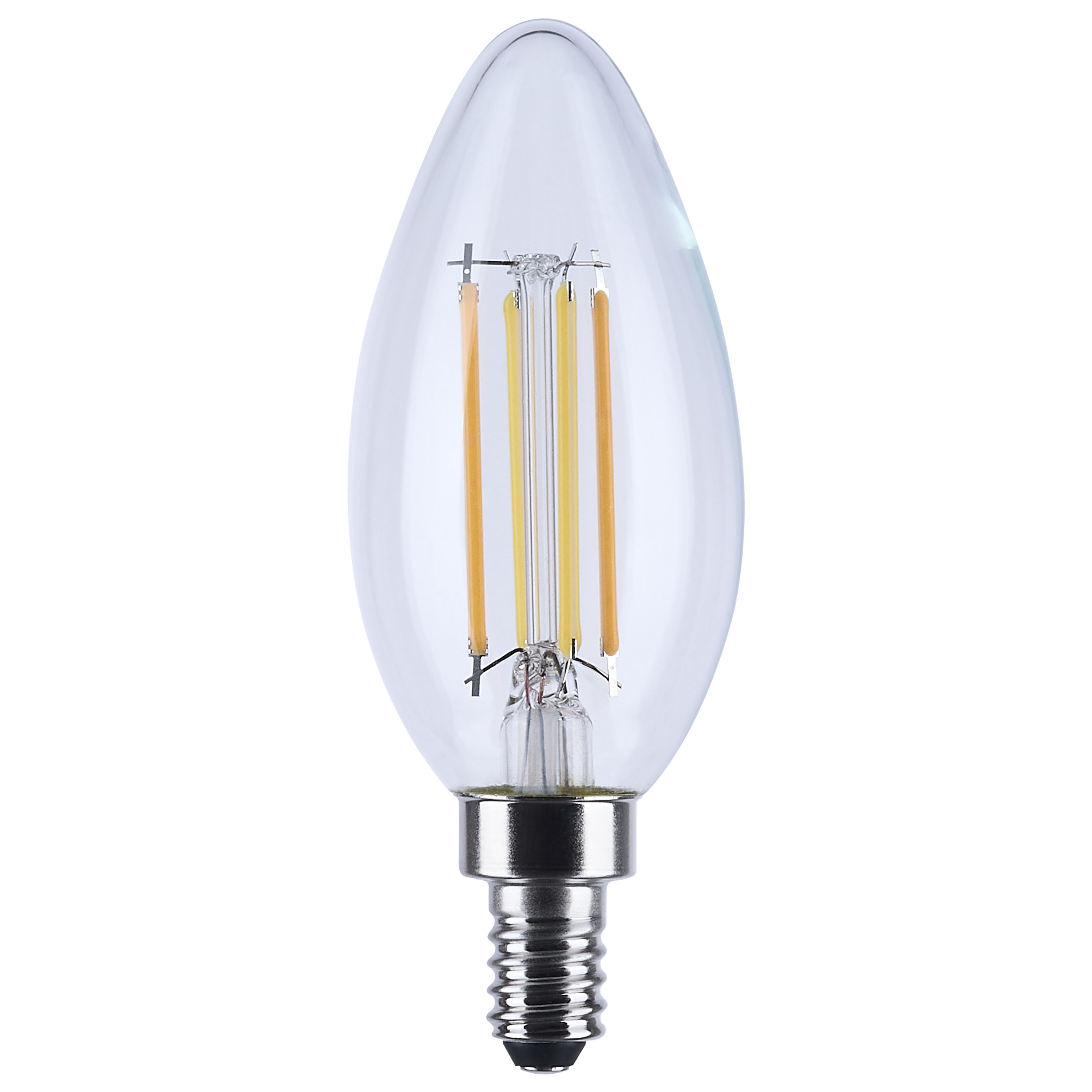 SATCO® S12157 Indoor LED Decorative, 4.5 W, 40 W Incandescent Equivalent, E12 Candelabra LED Lamp, B11 Shape, 450 Lumens