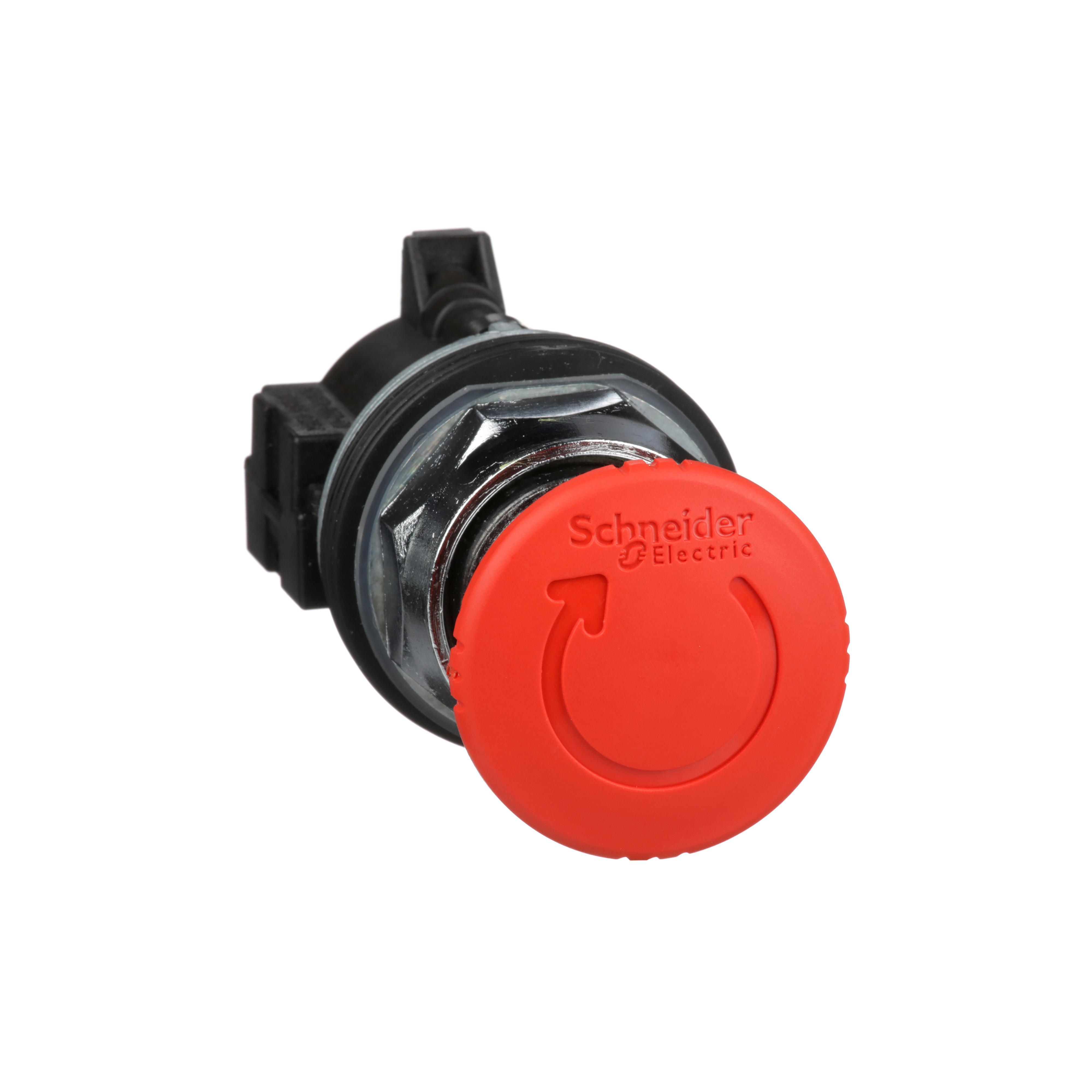 Schneider Electric Harmony™ Square D™ 9001KR16H2 Non-Illuminated Pushbutton, 30 mm, 2NO-2NC Contact, Red