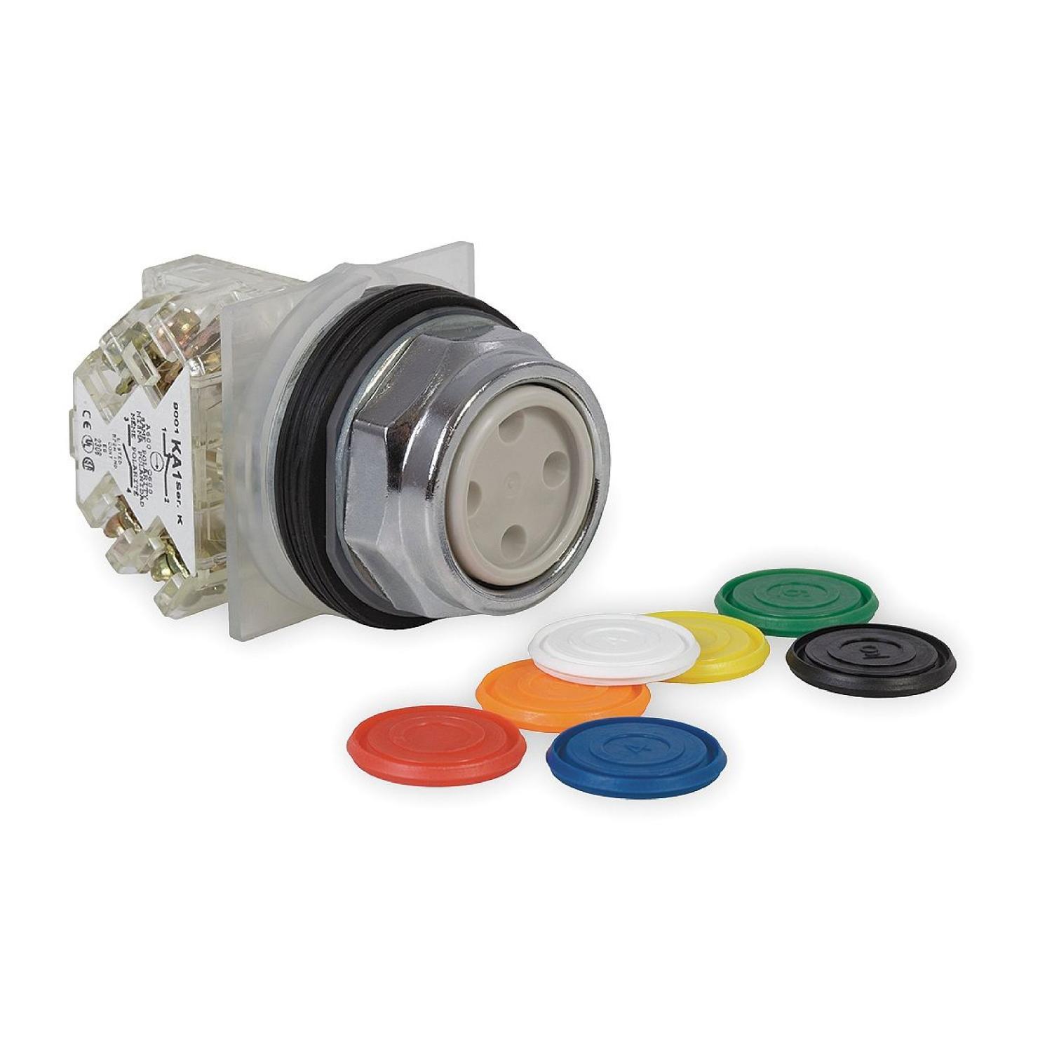 Schneider Electric Harmony™ Square D™ 9001KR1UH13 Type K Standard Non-Illuminated Pushbutton, 30 mm, 1NO-1NC Contact